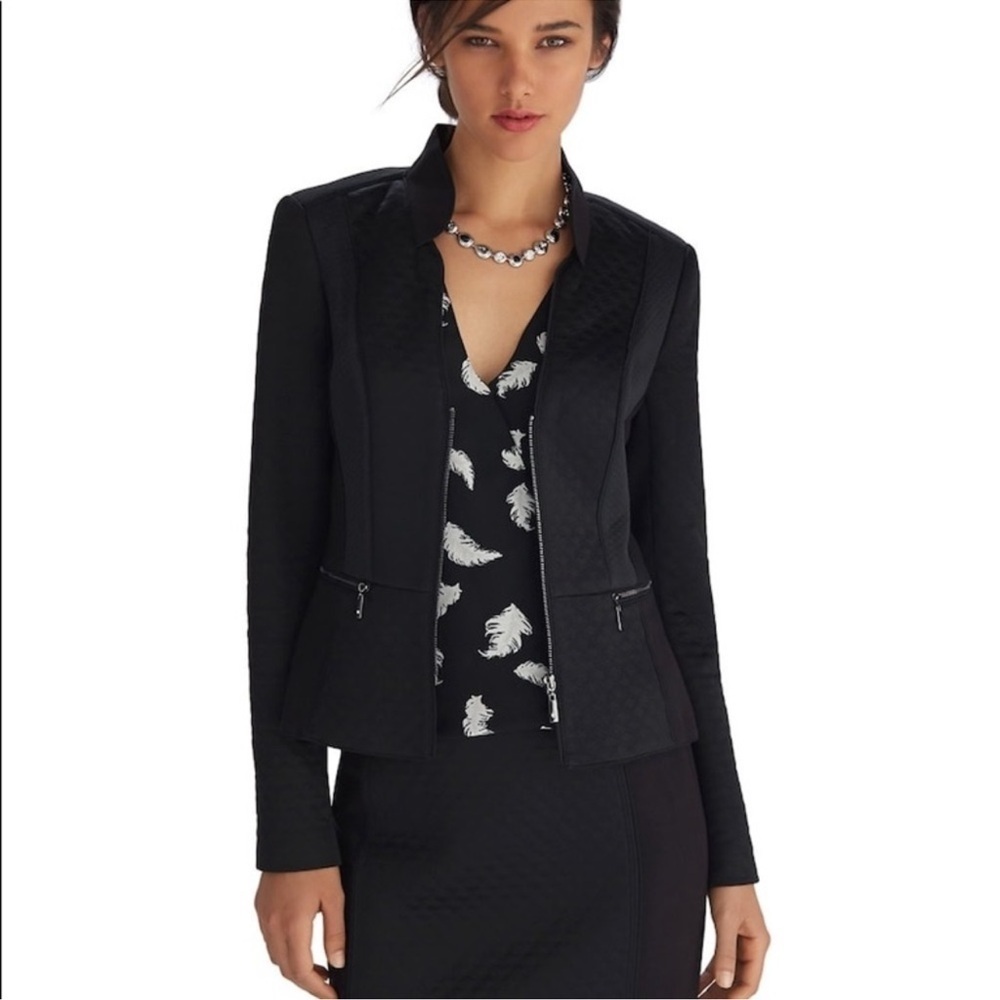 White House Black Market Quilted Zipper Blazer
